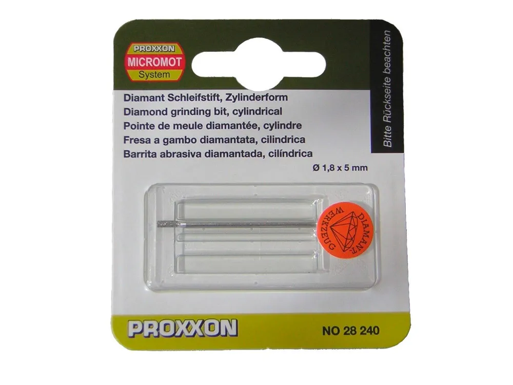 Бор цилиндрический Proxxon 1,8 мм с алмазным напылением Бор цилиндрический Proxxon 1,8 мм с алмазным напылением