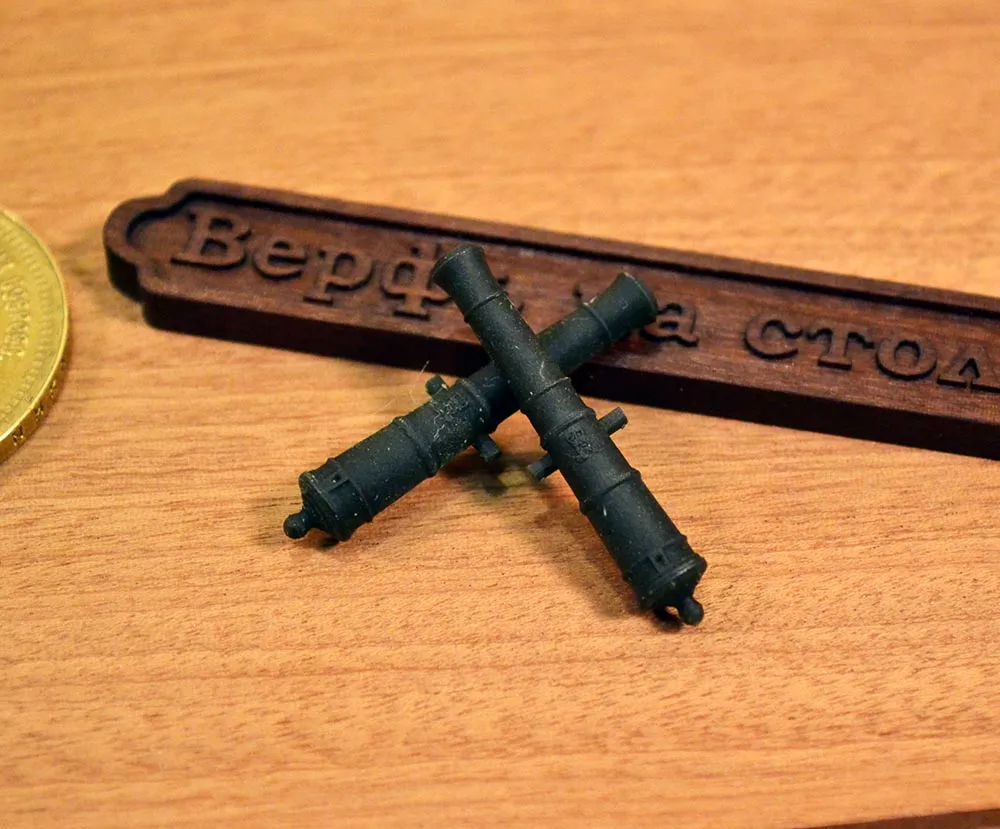 Ствол пушки тип Armstrong, герб Георг 3, 12 фунтов, масштаб 1:72, длина 35,6 мм, 2 шт