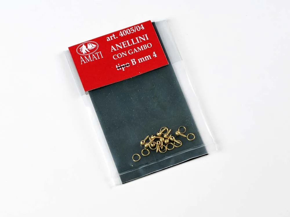 Рым действующий, латунь, 4 мм, 5 шт Рым действующий, латунь, 4 мм, 5 шт