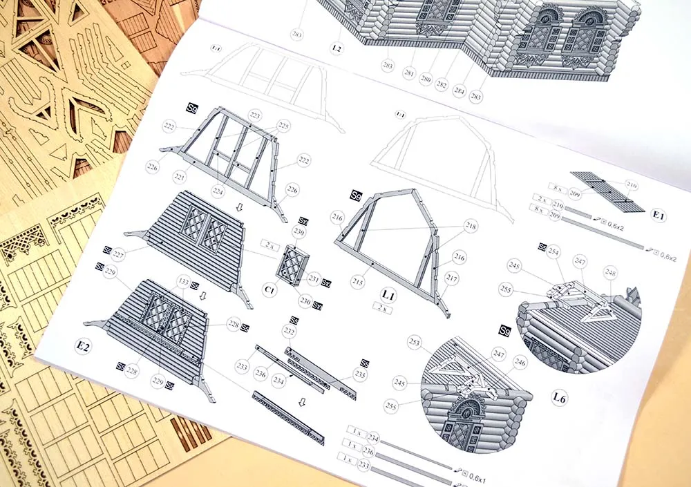 Усадьба по проекту Кузьмина 1878 года, 2240 деталей + (Стартовый набор инструментов)