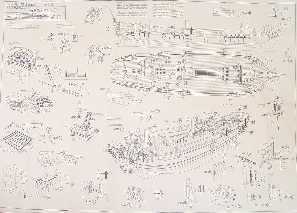 Чертеж корабля HMS Bounty