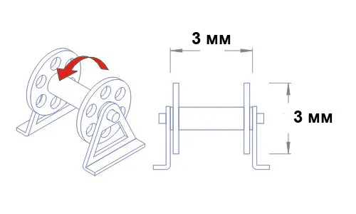 Кабельная катушка, 3х3 мм, латунь, 2 шт Кабельная катушка, 3х3 мм, латунь, 2 шт