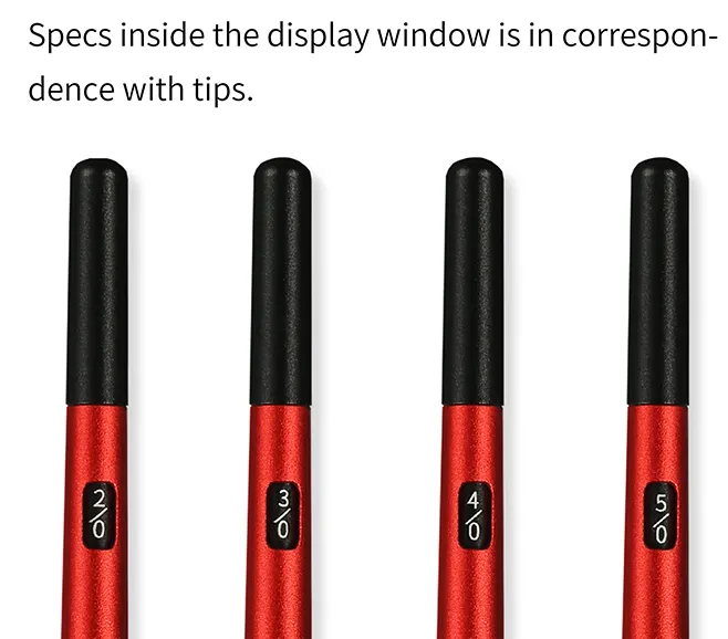 Алюминиевая кисточка со сменным тонким наконечником, красная Алюминиевая кисточка со сменным тонким наконечником, красная