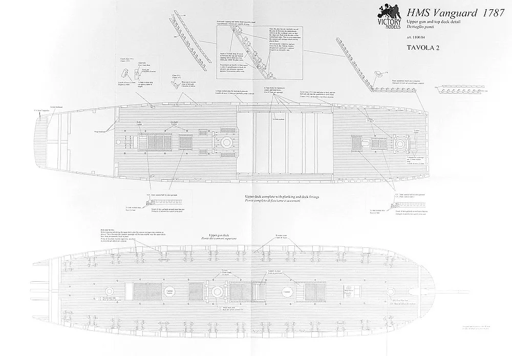 Чертеж 74-пушечного корабля HMS Vanguard