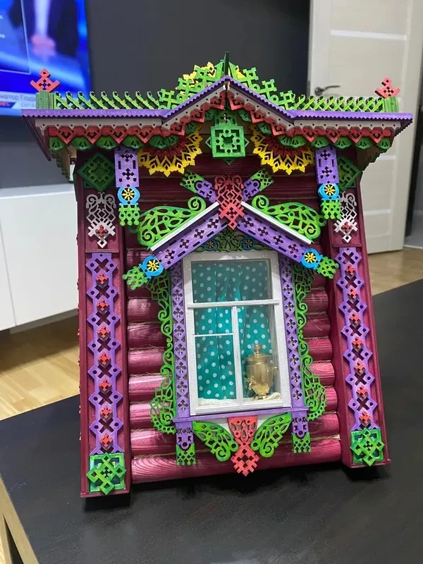 Сборная модель наличника "Русский стиль", 250 деталей + Клей и краски в комплекте