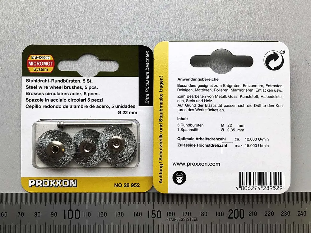 Набор стальных щёток Proxxon 22 мм, 5 шт