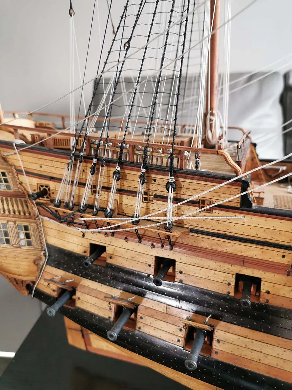 модель корабля для сборки Bonhomme Richard 1779 Премиум версия (самшит-груша)