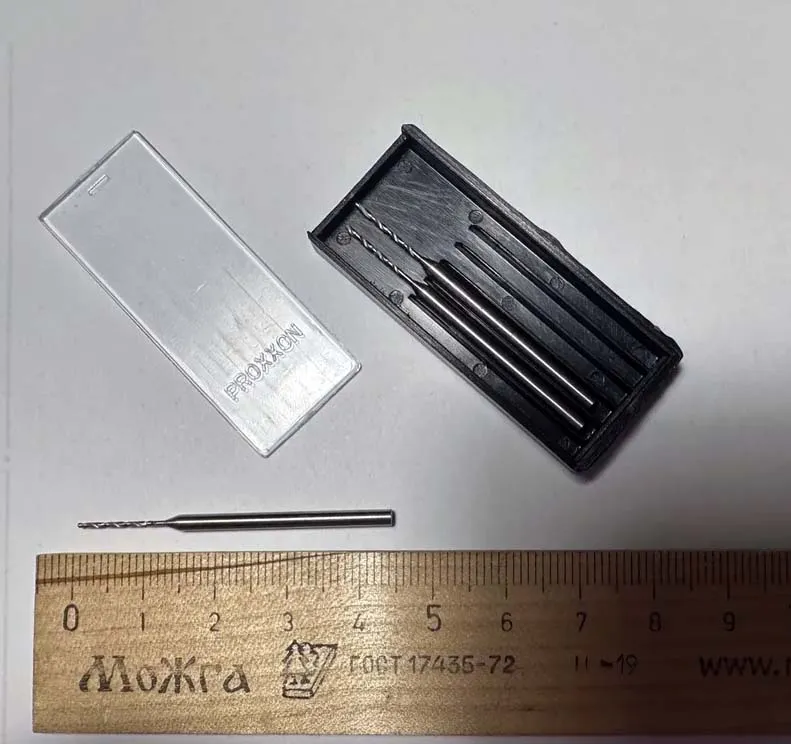 Вольфрам-ванадиевые свёрла Proxxon 0,8 мм, 3 шт