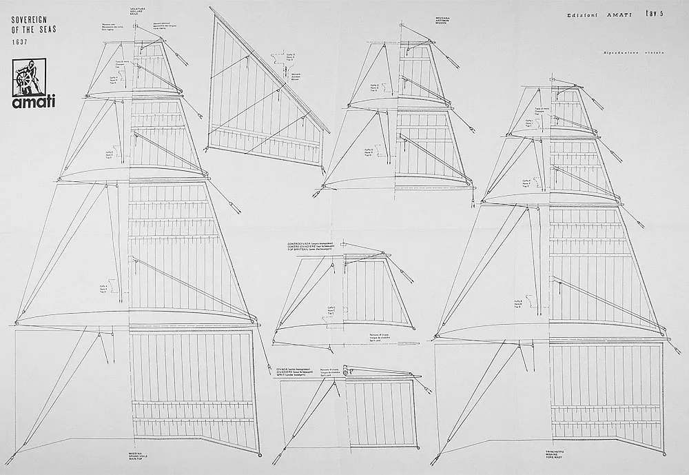 Чертеж корабля Sovereign of the seas