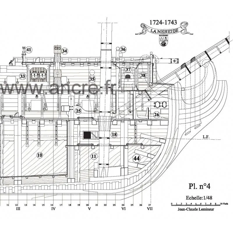 La Nereide, 1724 + чертежи La Nereide, 1724 + чертежи