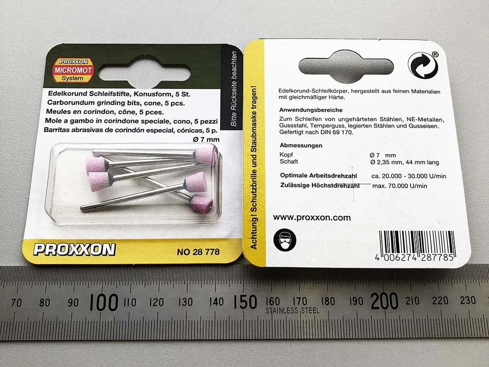 Шлифовальные насадки Proxxon, обратный конус 7 мм, 5 шт