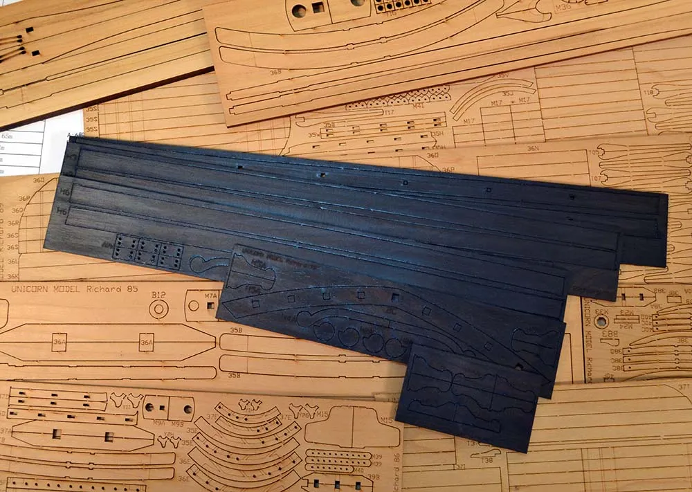 модель корабля для сборки Bonhomme Richard 1779 Премиум версия (самшит-груша)