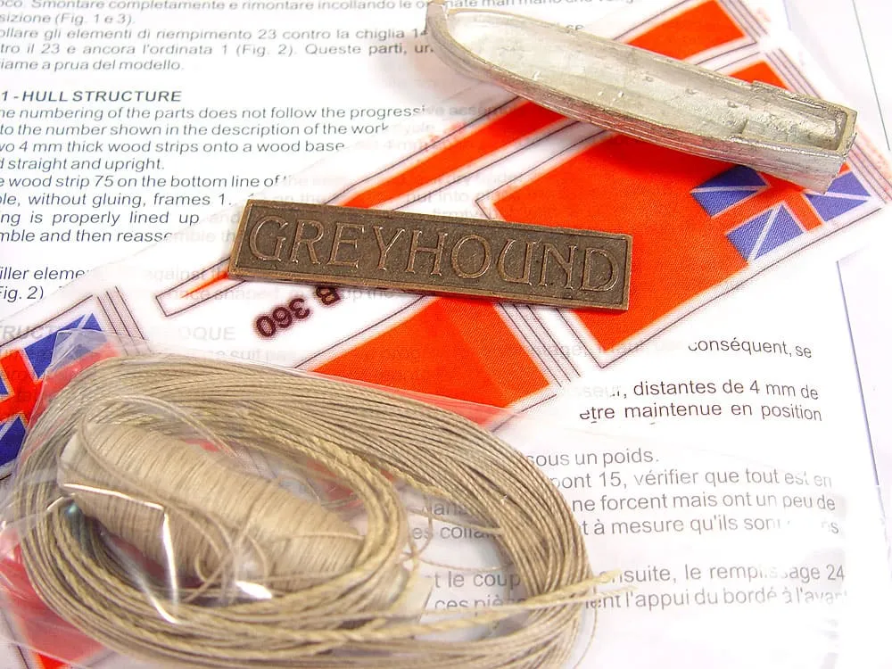 деревянная модель корабля HMS Greyhound