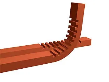 несколько поперечных надрезов с обратной стороны несколько поперечных надрезов с обратной стороны